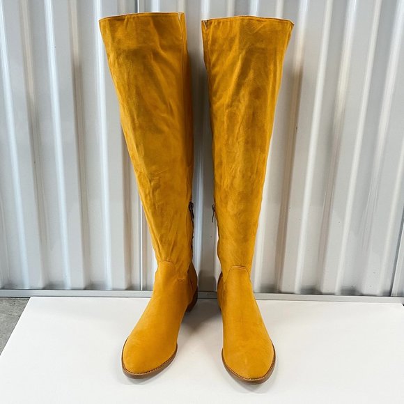 YDN Shoes - YDN Sexy Closed Toe Boots Thigh High Faux Suede